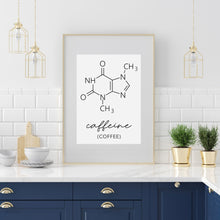 Coffee Molecule Art Print Caffeine Molecular Structure Wall PosterCoffee Molecule Art Print Caffeine Molecular Structure Wall Poster