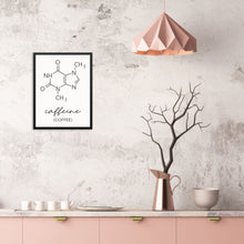 Coffee Art Print Caffeine Molecular Structure Wall Poster DIGITAL FILE