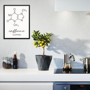 Coffee Molecule Art Print Caffeine Molecular Structure Wall Poster