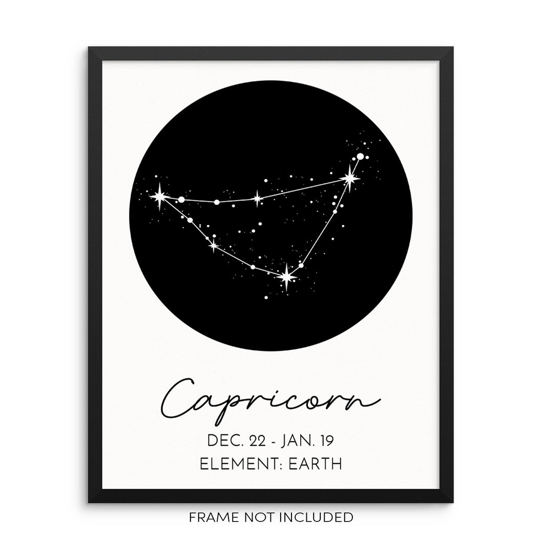 CAPRICORN Constellation Art Print Astrological Zodiac Sign Wall Poster