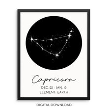 CAPRICORN Constellation Wall Art Zodiac Sign Poster DIGITAL DOWNLOAD