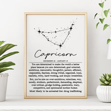 CAPRICORN Funny Zodiac Constellation Home Decor Wall Art Poster Print