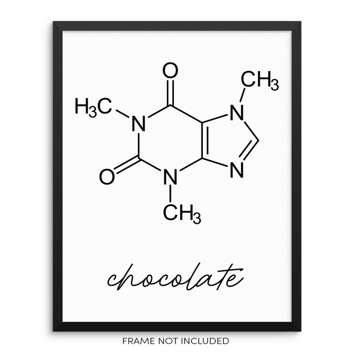 Chocolate Molecule Art Print Theobromine Molecular Structure Poster