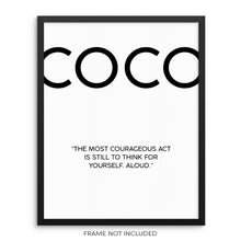 Coco Chanel Fashion Quote Art Print Trendy Wall Poster