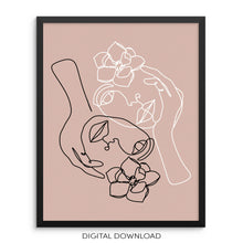 Abstract Faces Flowers Art Print Line Botanical Poster DIGITAL FILE
