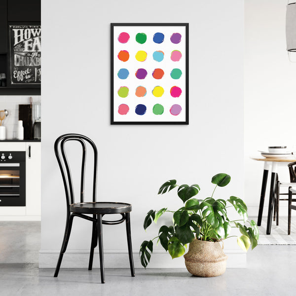 Colorful Circles Art Print | DIGITIAL DOWNLOAD | Rainbow Colors Geometric Shapes Poster | Modern Artwork for Living Room Gallery Wall Decor