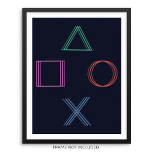 Video Game Wall Poster Control Buttons Gamer Art Print