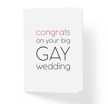Congratulations on Your Big Gay Wedding LGBT Pride Couples Greeting Card by Sincerely, Not Greeting Cards and Novelty Gifts