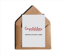 Congrats on Your Wedding You're Now A Step Closer To A Divorce Funny Sarcastic Humor Wedding Card by Sincerely, Not Greeting Cards and Novelty Gifts