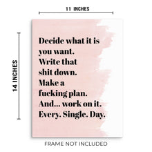 Decide What It Is That You Want Motivational Quote Art Print