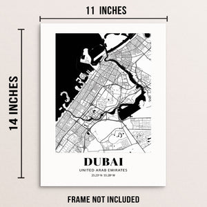 Dubai United Arab Emirates City Grid Minimalist Art Print Modern Wall Decor Poster