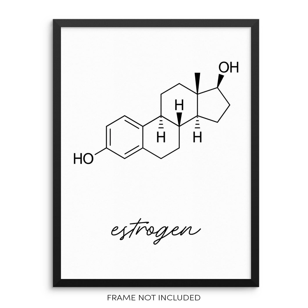 Estrogen Molecule Wall Print Molecular Structure Chemistry Wall Poster