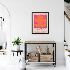 Gallery Exhibition Colorful Abstract Art Print | Pink and Orange Theme Aesthetic Poster | DIGITAL DOWNLOAD | Paris Gallery Wall Decor