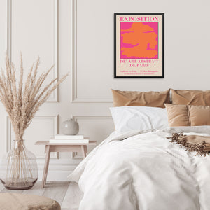 Gallery Exhibition Colorful Abstract Art Print | Pink and Orange Theme Aesthetic Poster | DIGITAL DOWNLOAD | Paris Gallery Wall Decor
