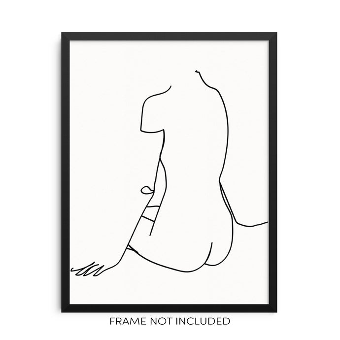 Abstract One Line Wall Art Print Woman's Body Shape Poster