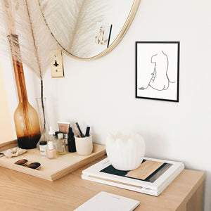 Abstract One Line Wall Art Print Woman's Body Shape Poster