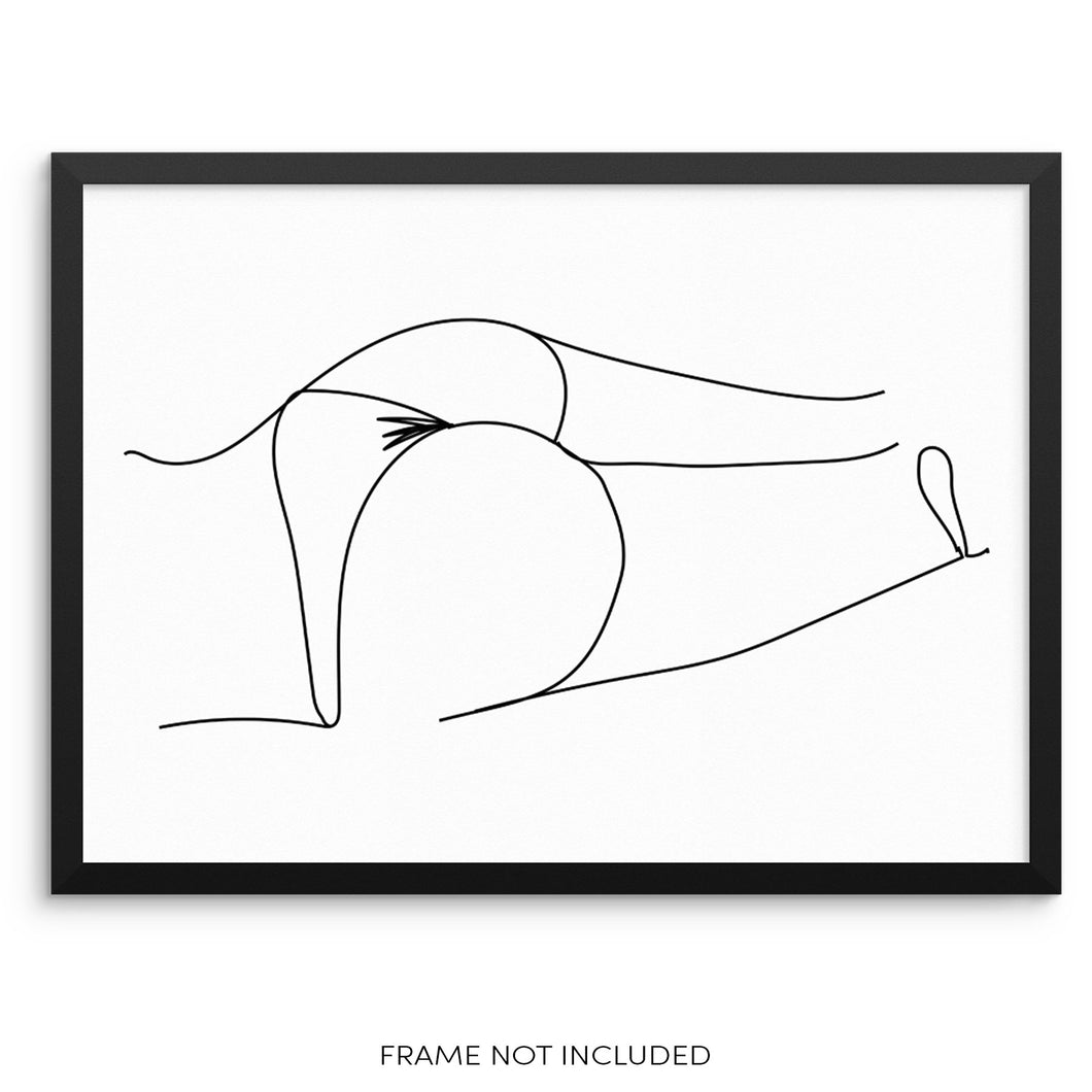 Line Drawing Woman's Body Shape Female Silhouette Drawing Poster