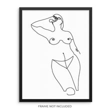 Line Drawing Woman's Body Shape Print Female Silhouette Drawing Poster