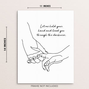 Abstract Hands Line Drawing Art Print Minimalist Poster