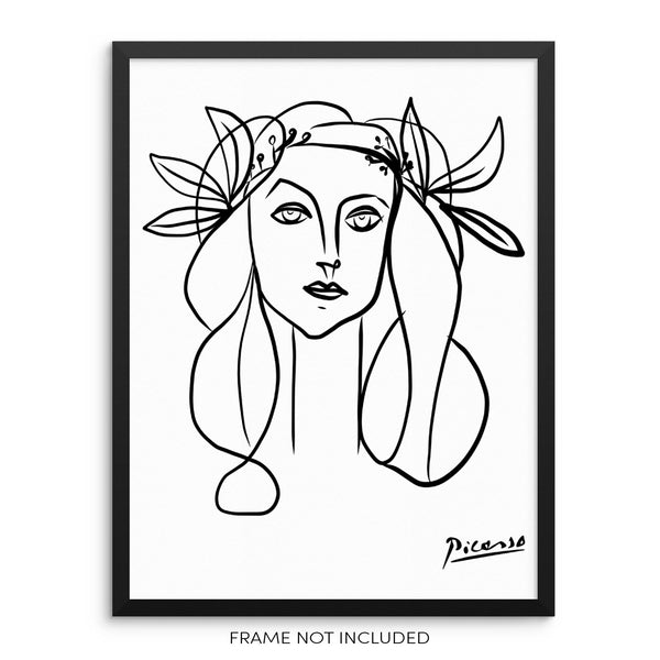 One Line Drawing Wall Art Print Abstract Woman Poster