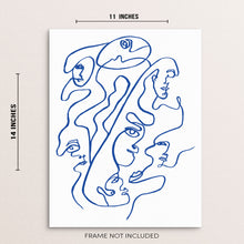 Abstract Faces Line Drawing Art Print Minimalist Wall Decor Poster