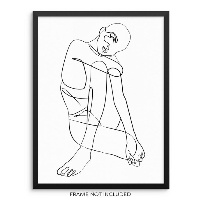 Abstract Woman's Body Shape Wall Decor Art Print Poster