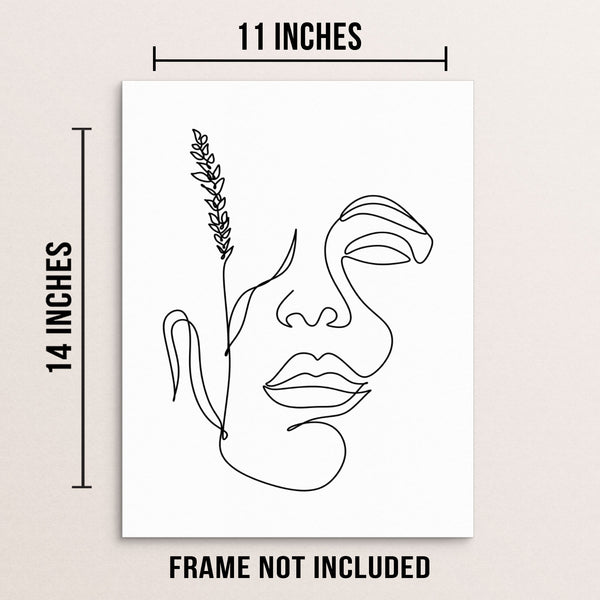 Abstract Face Line Drawing Minimalist Home Decor Poster