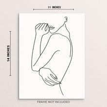 Minimalist One Line Drawing Art Print Poster Abstract Nude Body Shape