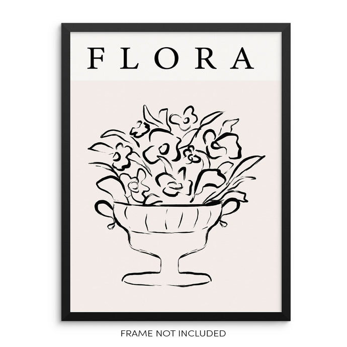 Minimalist One Line Flora Art Print Botanical Abstract Flowers Poster