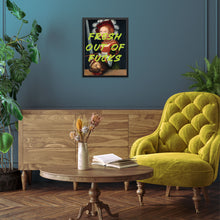 Colorful Neon Yellow Graffiti Altered Vintage Art Print PRINTABLE FILE Fresh Out of Fvcks Poster