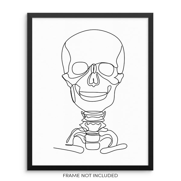 One Line Art Print Skull Poster