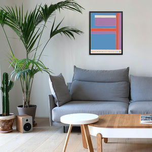 Gallery Exhibition Art Print Colorful Geometric George Bireline Poster |DIGITAL DOWNLOAD| Mid-Century Vintage Wall Art for Living Room Decor
