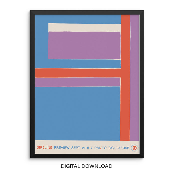 Gallery Exhibition Art Print Colorful Geometric George Bireline Poster |DIGITAL DOWNLOAD| Mid-Century Vintage Wall Art for Living Room Decor