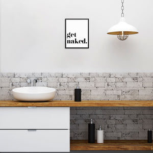 Bathroom Art Print Get Naked Wall Poster DIGITAL DOWNLOAD