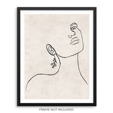 One Line Drawing Art Print Abstract Woman's Face Minimalist Poster