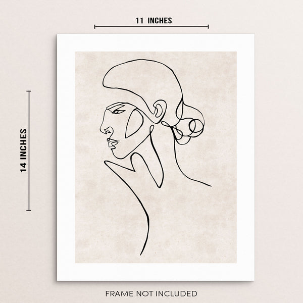 Minimalist One Line Drawing Art Print Abstract Woman Poster