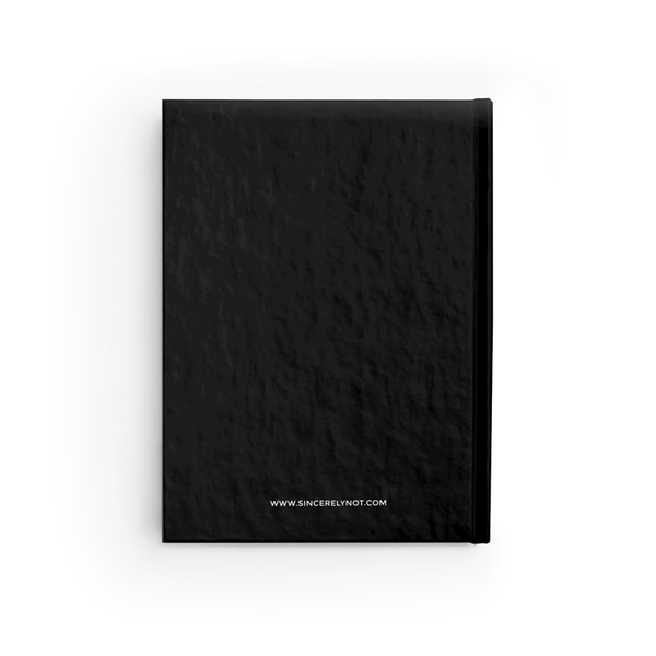 Genius Thoughts Motivational Quote Black Hardcover Ruled Notebook by Sincerely, Not