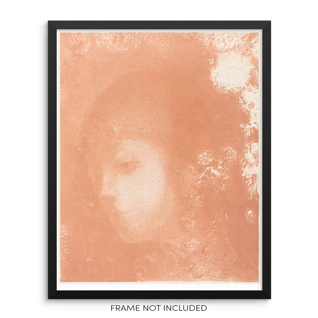 Head of a Child with Flowers by Odilon Redon Poster Art Print