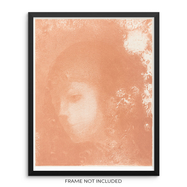 Head of a Child with Flowers by Odilon Redon Poster Art Print