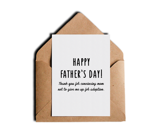 Thank You for Convincing Mom Funny Father's Day Greeting Card by Sincerely, Not Greeting Cards