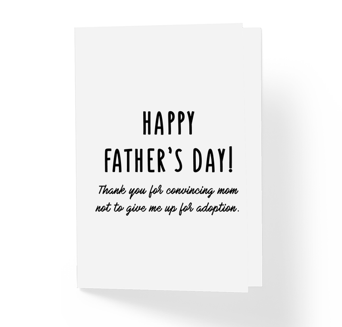 Thank You for Convincing Mom Funny Father's Day Greeting Card by Sincerely, Not Greeting Cards