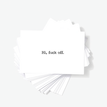 Hi Fuck Off Offensive Honest Rude Mini Greeting Cards by Sincerely, Not