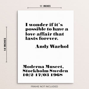 Andy Warhol Poster I Wonder If It's Possible To Have a Love Art Print