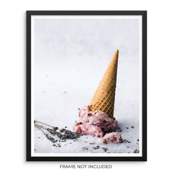 Sweet Ice Cream Cone Picture Wall Art Print