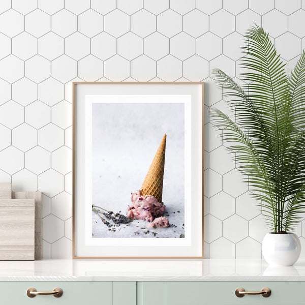 Sweet Ice Cream Cone Picture Wall Art Print