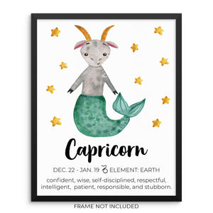Kid's CAPRICORN Zodiac Sign Art Print Horoscope Constellation Poster