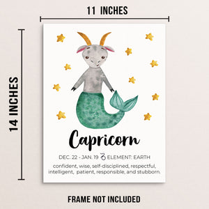 Kid's CAPRICORN Zodiac Sign Art Print Horoscope Constellation Poster