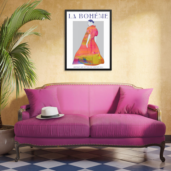 Colorful Abstract Art Print La Bohéme Fashion Girl with Rainbow Dress Poster | PRINTABLE FILE | Trendy Artwork for Living Room Gallery Wall