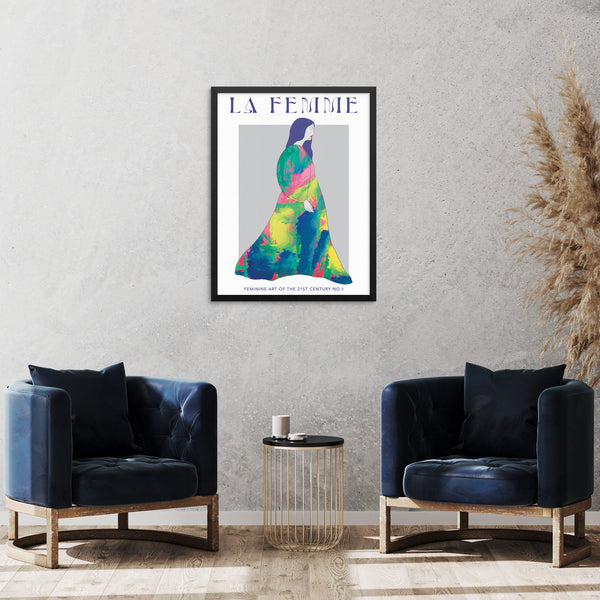 Colorful Abstract Art Print La Femme Lagom Woman Poster | PRINTABLE FILE|  Modern Artwork for Living Room Gallery Wall