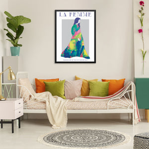 Colorful Abstract Art Print La Femme Lagom Woman Poster | PRINTABLE FILE|  Modern Artwork for Living Room Gallery Wall